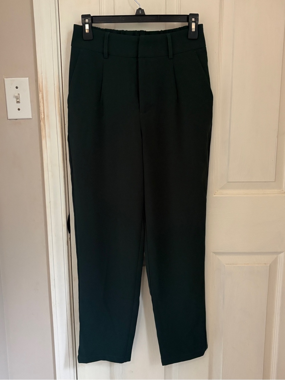 HALARA Flex High Waisted Pocket Solid Work Tapered Pants in Dark Green - Picture 7 of 14